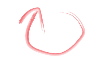 赤い円矢印の水彩イラスト3