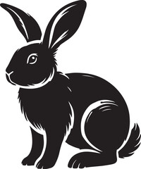 Rabbit Vector silhouettes. Collection of black easter rabbit silhouettes. 
