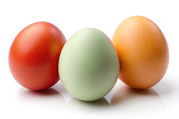 3 Isolated Eggs on White Background