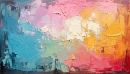 Fototapeta premium A painterly grunge texture combining smudges, brush strokes, and distressed layers soft background