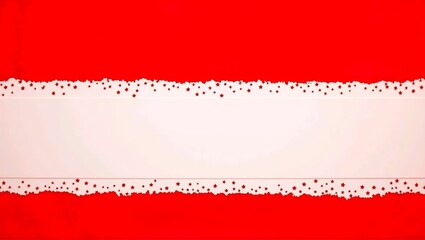 red background with white paper and stars