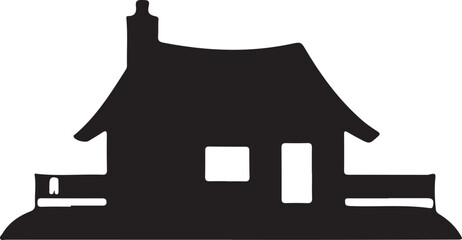 house on a black background