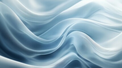 Obraz premium Abstract smooth flowing waves in soft blue and white