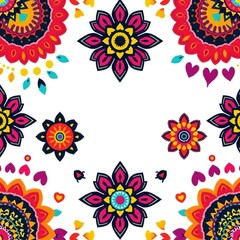 Ethno-Bohemian Symphony: Colorful Motifs Adorn Textile Canvas