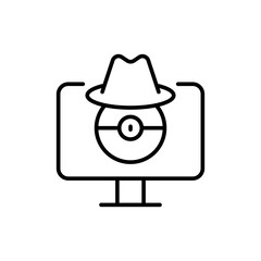Spyware outline icons, minimalist vector illustration ,simple transparent graphic element .Isolated on white background
