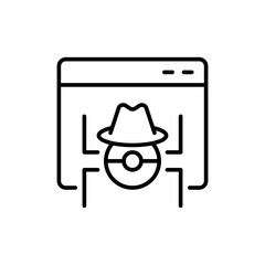 Spyware outline icons, minimalist vector illustration ,simple transparent graphic element .Isolated on white background