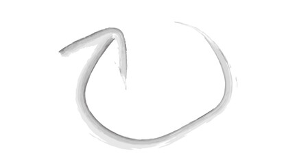 黒い円矢印の水彩イラスト4