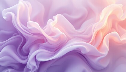 Fototapeta premium Abstract flowing fabric in soft pastel tones with gentle light effects