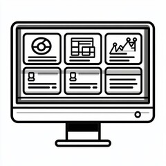 Simple Vector Icon of a Web Page with Two Columns and Three Rows