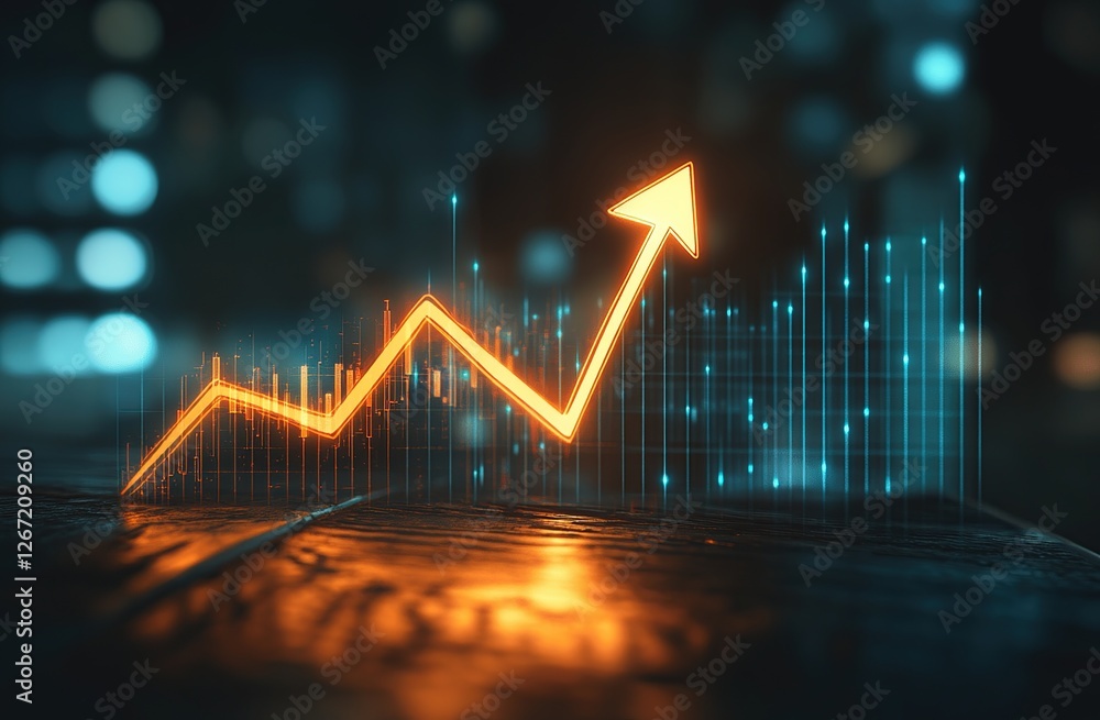 Aufkleber analyzing growth trends: visualizing upward trajectory data with charts and graphs for improved fina