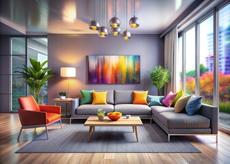Modern Gray Interior Blurred Background