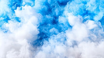 Abstract Deep Blue to Indigo Ombre Effect Evoking Fluid Motion with White Swirls Against a Blurred Dynamic Background Creating a Dreamlike Watery Scene