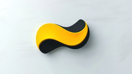 Obraz premium A stylized shape of yellow and black, isolated on a white background for design assets or presentations