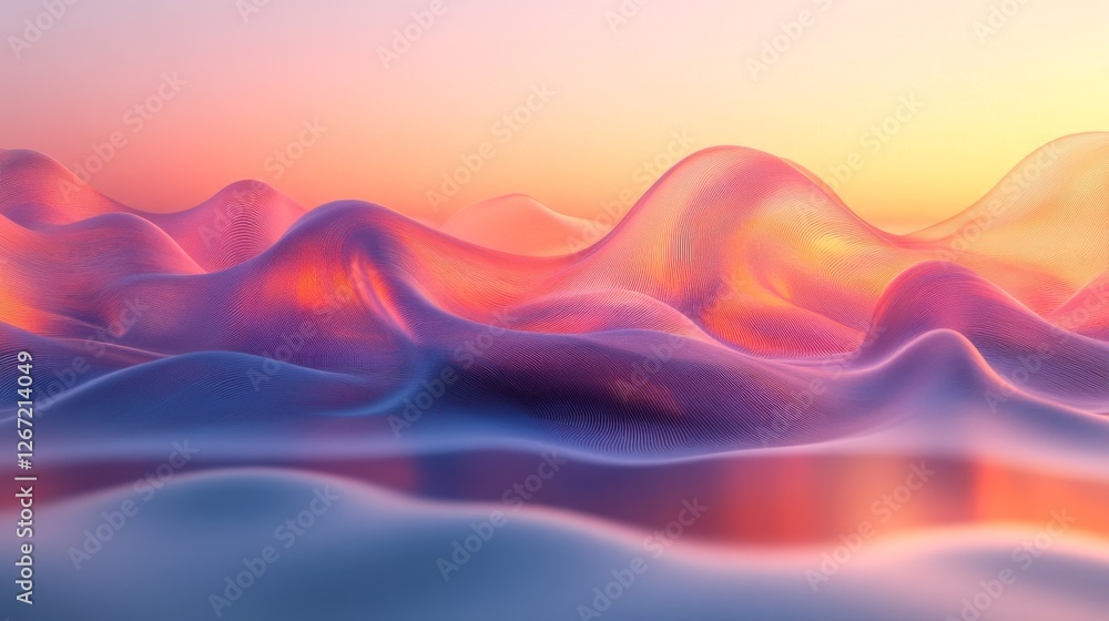 Poster abstract translucent waves of color flow gracefully across the frame