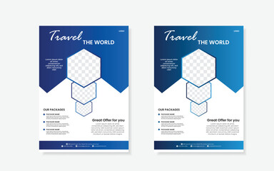 Travel flyer or poster brochure design layout.
