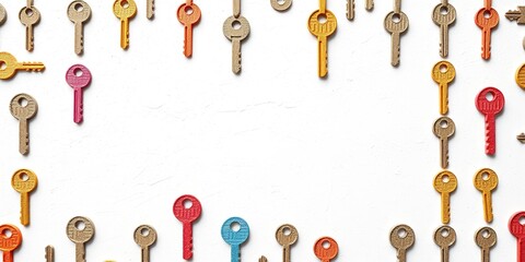 Textured Keys on Canvas: A Minimalist Still Life