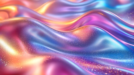 Obraz premium Iridescent liquid flowing, abstract background, digital art, website design