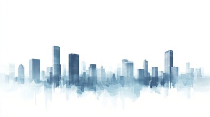 Cityscape skyline, urban development, modern architecture, background, white, design