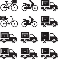 delivery icon  set silhouette. delivery icon bundle set silhouette. delivery icon vector design.  