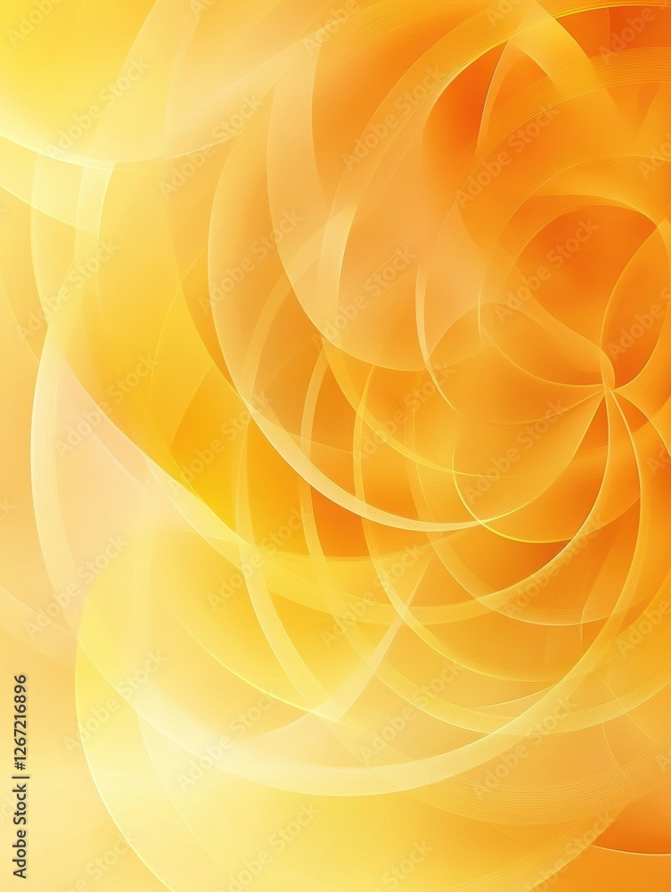 Poster Abstract composition featuring swirling patterns and warm yellow hues creating a vibrant atmosphere in a modern artistic style. Generative AI
