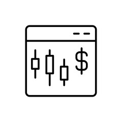 Online trading outline icons, minimalist vector illustration ,simple transparent graphic element .Isolated on white background