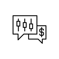 Trading chat outline icons, minimalist vector illustration ,simple transparent graphic element .Isolated on white background