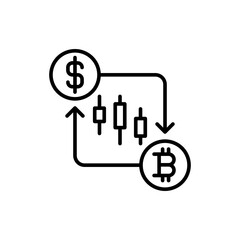 Online trading outline icons, minimalist vector illustration ,simple transparent graphic element .Isolated on white background