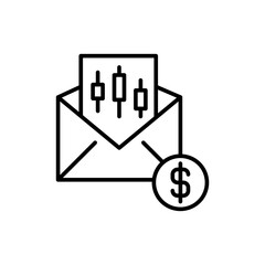 Mail trading outline icons, minimalist vector illustration ,simple transparent graphic element .Isolated on white background