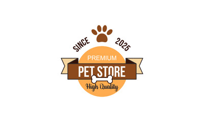 Trendy Modern Pet Store Logo Template Design in Line and Emblem Style. Design Concept for Brand, Business, Company, Shop, and Many More.