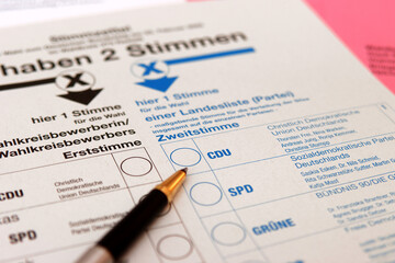 Obraz premium Stimmzettel für die Bundestagswahl