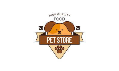 Trendy Modern Pet Store Logo Template Design in Line and Emblem Style. Design Concept for Brand, Business, Company, Shop, and Many More.