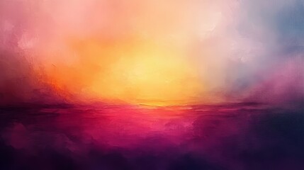 Fototapeta premium Abstract landscape painting features vibrant colors and blurred brushstrokes