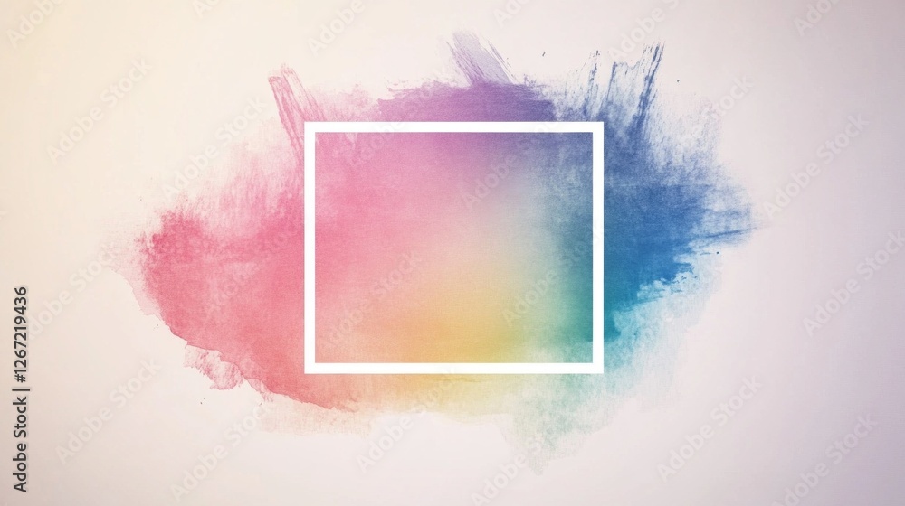 Poster Soft pastel colors blend beautifully in this watercolor text box, creating an inviting space for artistic expression and imaginative ideas to flourish in any setting