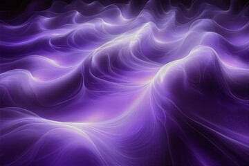 Obraz premium Mesmerizing purple waves create a surreal landscape of fluid movement in a dreamlike realm of light. Generative AI
