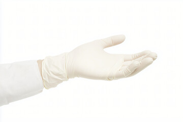 Open Hand in Glove: A close-up of a hand wearing a clean white glove, palm up, suggesting offering, care, or sterile environment.  