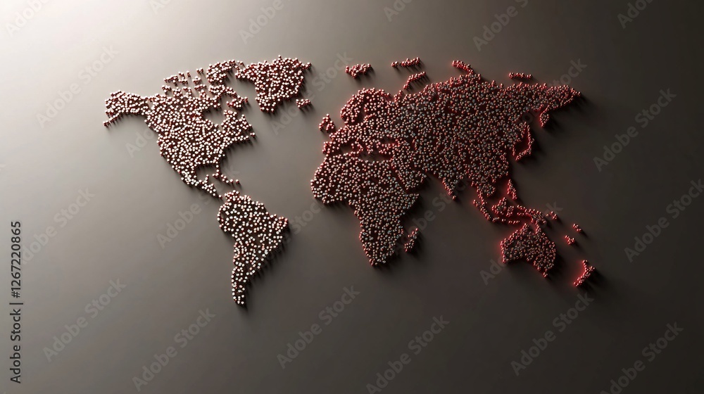 Poster global network connection world map abstract design modern technology digital art background image b