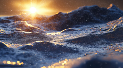 Naklejka premium a beautiful blue water surface snow on the beach isolated on the whit background
