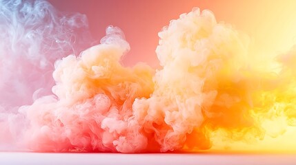 Abstract Fiery Ombre Background with Bright Yellow to Dark Crimson Smoke Texture Design