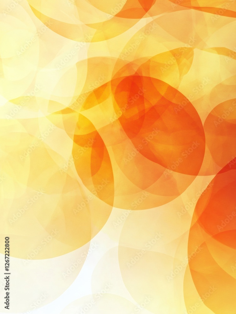 Aufkleber Bright orange and yellow abstract shapes blend harmoniously for an inviting background design. Generative AI