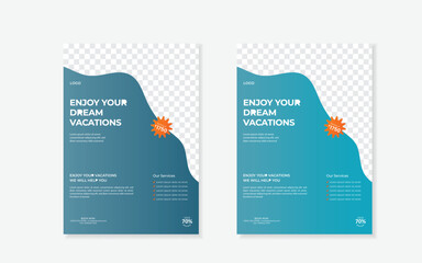 Travel poster or flyer pamphlet brochure design layout space for photo background.
