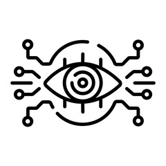 Cyber eye icon in linear style 