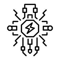 Energy core icon in linear style 