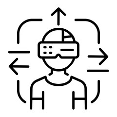 A line style icon of vr technology 
