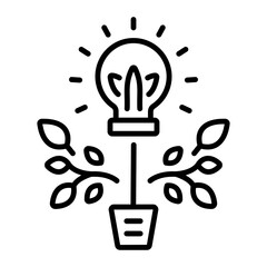 Innovation growth icon in linear style 