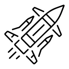 A line style icon of a missile 