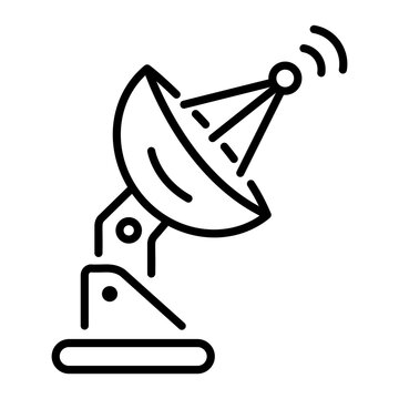 recommend clip art: Satellite dish icon in linear style 