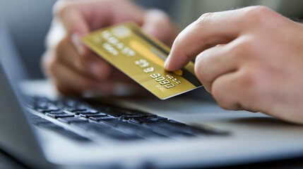 Online Payment Secure Credit Card Transaction Laptop Shopping Ecommerce Business Finance Banking Digital Technology Modern Payment Method Secure      