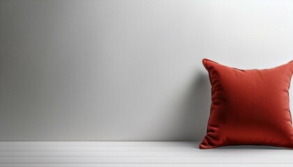 シンプルな白の隅に寄り添うクッション、心を解きほぐすやさしい時間
