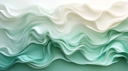 Abstract waves cascade in a gradient of white to green