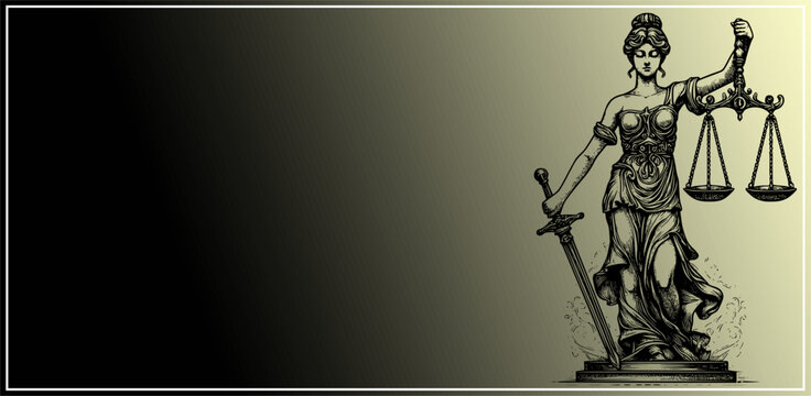 themis with scales of justice and law, scale of justice and law vector art, symbol of justice tamplate vector background.